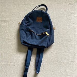 Herschel Supply Company Denim Mini Backpack (red and white striped interior)